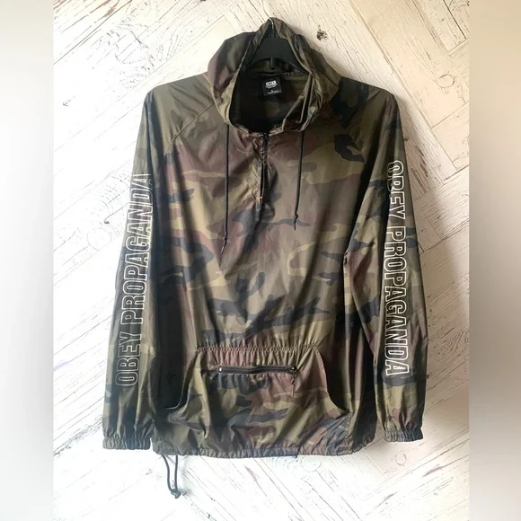 Obey  Propaganda Nylon Hooded Pullover Jacket ASOS - Picture 4 of 16